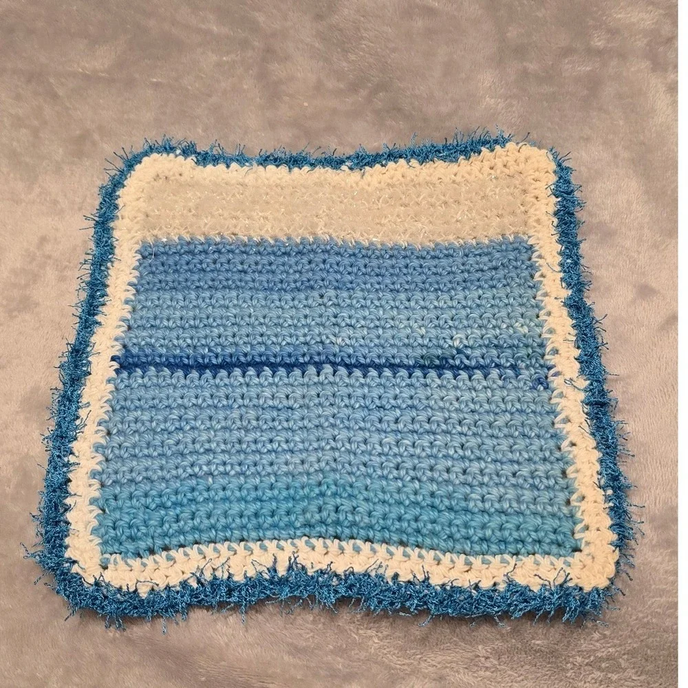 Handmade Crochet Washcloths Lot of‎ 20 Cotton Dishcloths Multi Color